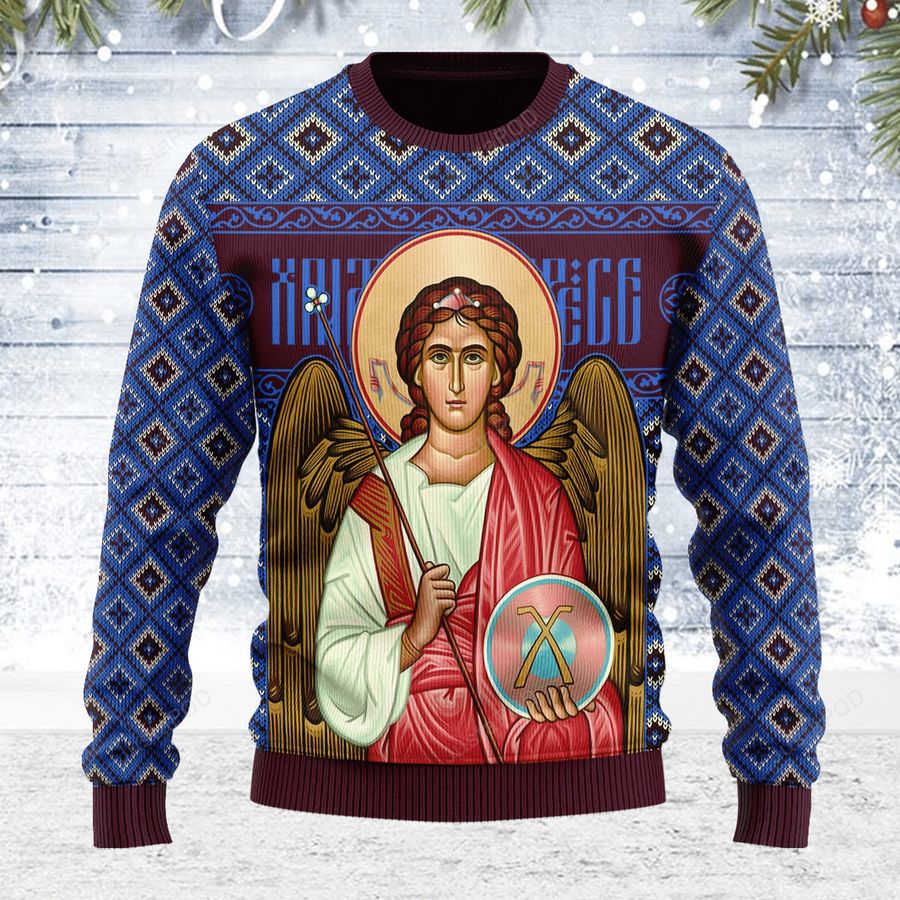 St. Archangel Michael Ugly Christmas Sweater, All Over Print Sweatshirt, Ugly Sweater, Christmas Sweaters, Hoodie, Sweater