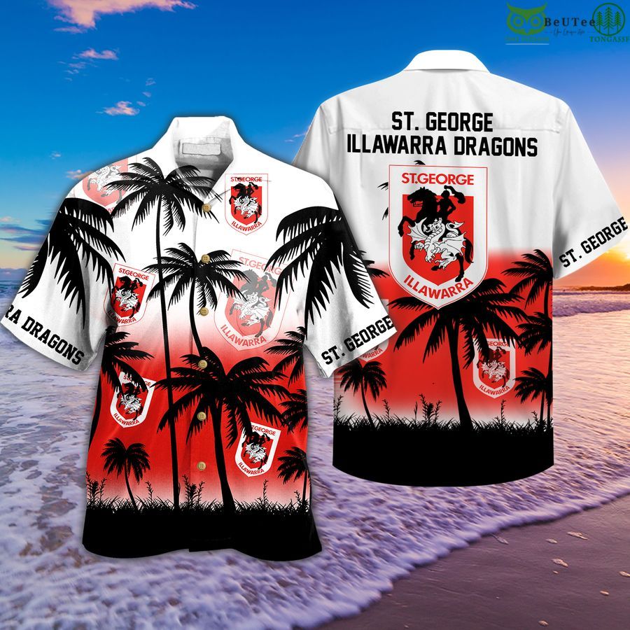 St. George Illawarra Dragons light palm Hawaiian Shirt