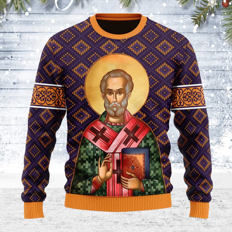 St. Nicholas Ugly Christmas Sweater, All Over Print Sweatshirt, Ugly Sweater, Christmas Sweaters, Hoodie, Sweater
