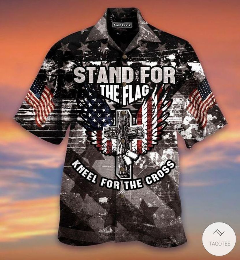 Stand For The Flag Kneel For The Cross Hawaiian Shirt