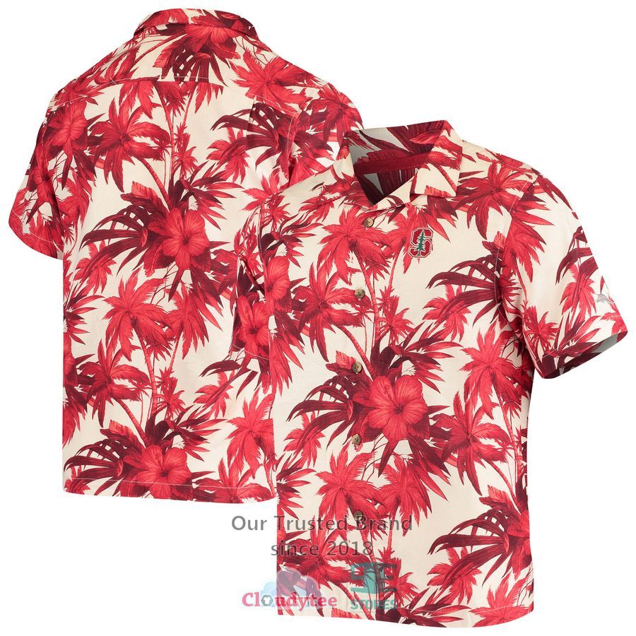 Stanford Cardinal Tommy Bahama Harbor Island Hibiscus Cardinal Hawaiian Shirt – LIMITED EDITION – LIMITED EDITION