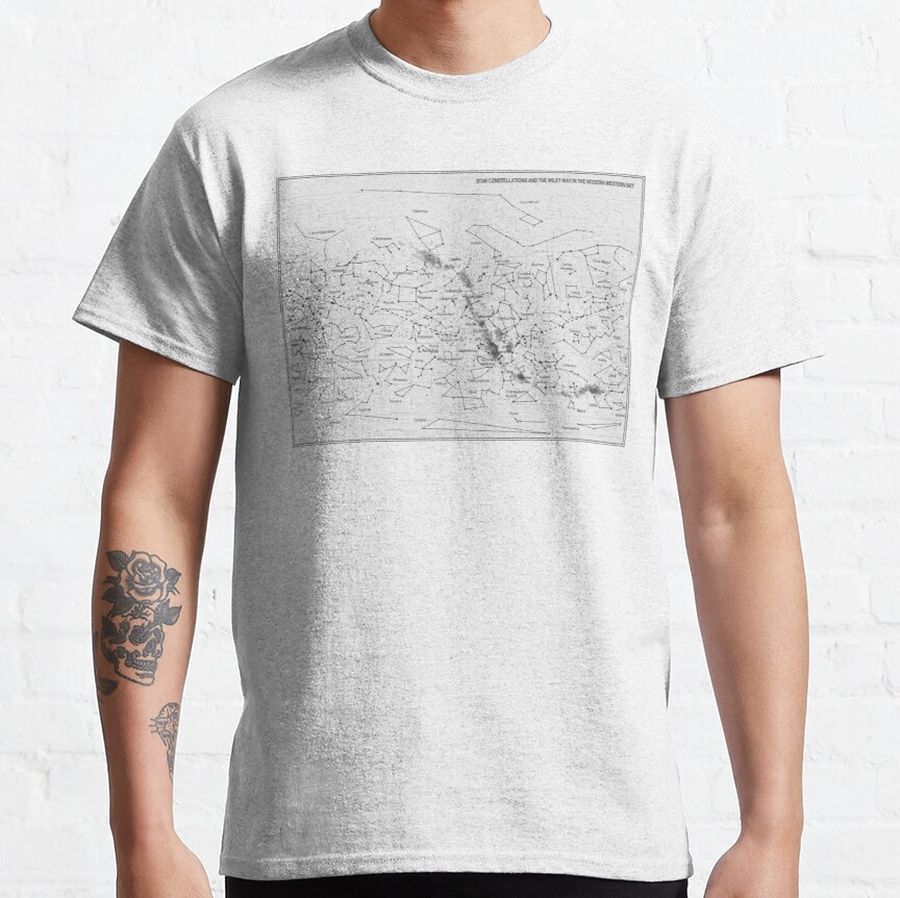 STAR CONSTELLATIONS and the MILKY WAY in the Western Sky Print Classic T-Shirt