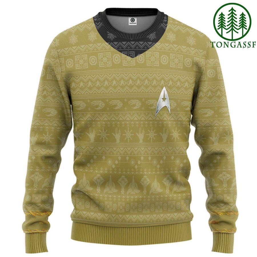 Star Trek The Original Series 1966 1969 Yellow Christmas Custom Ugly Sweater