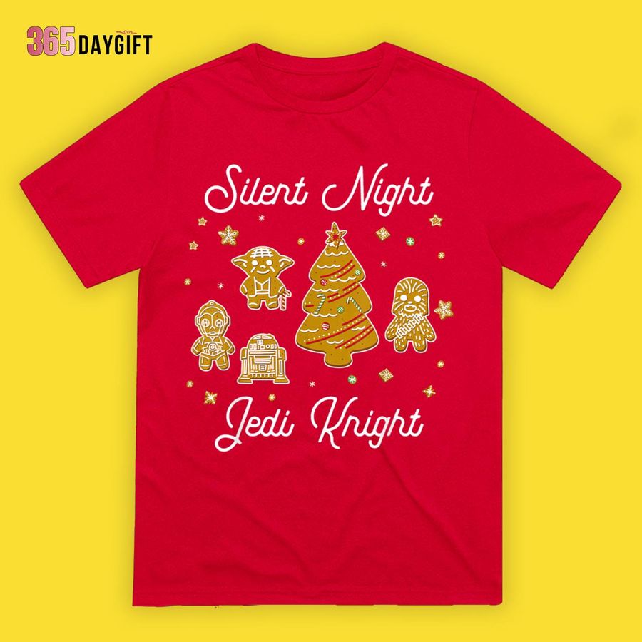 Star Wars Christmas T Shirt Christmas Silent Night Jedi Knight Gingerbread