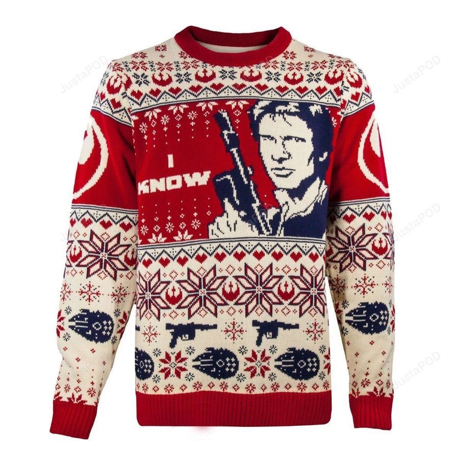 Star Wars Han  Leia Couples Knitted Ugly Sweaters Ugly