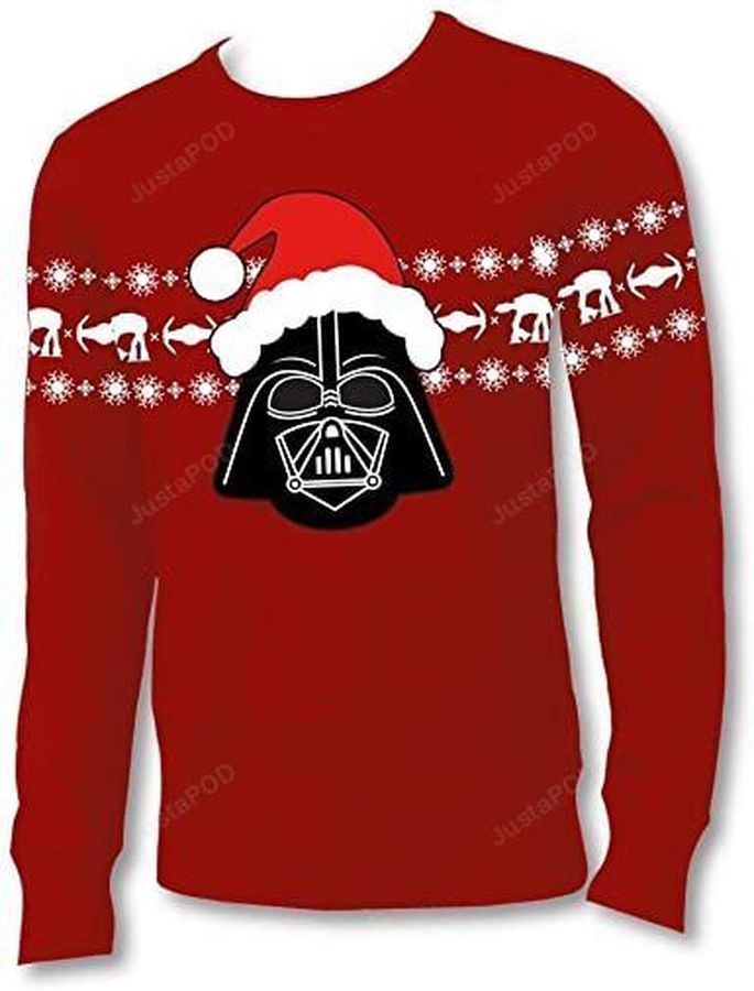 Star Wars Santa Hat Vader Adult Red Ugly Sweater, Ugly Sweater, Christmas Sweaters, Hoodie, Sweater