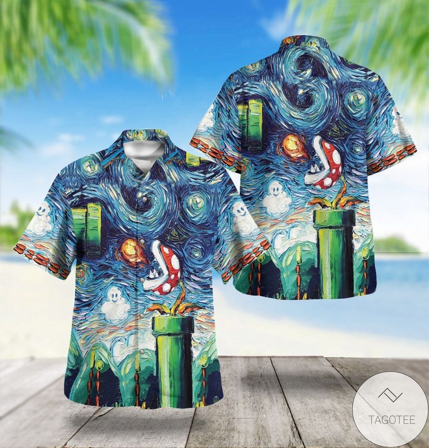 Starry Night Mario Hawaiian Shirt