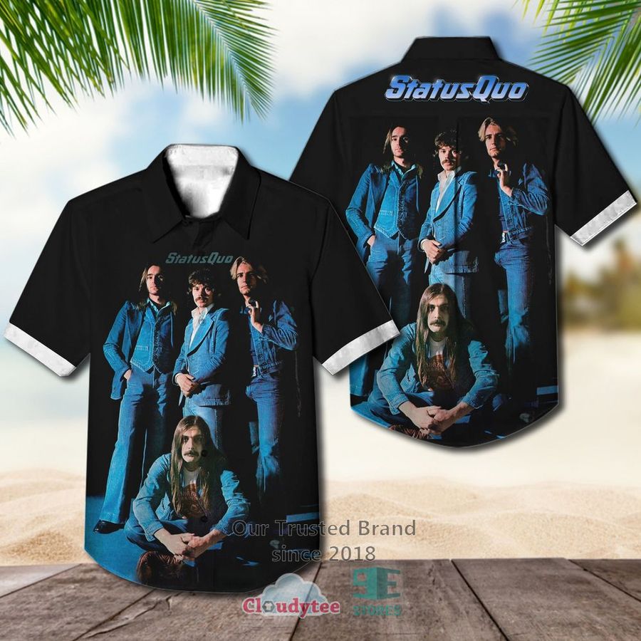 Status Quo 12 Vinul Records Lp Discography Casual Hawaiian Shirt – LIMITED EDITION