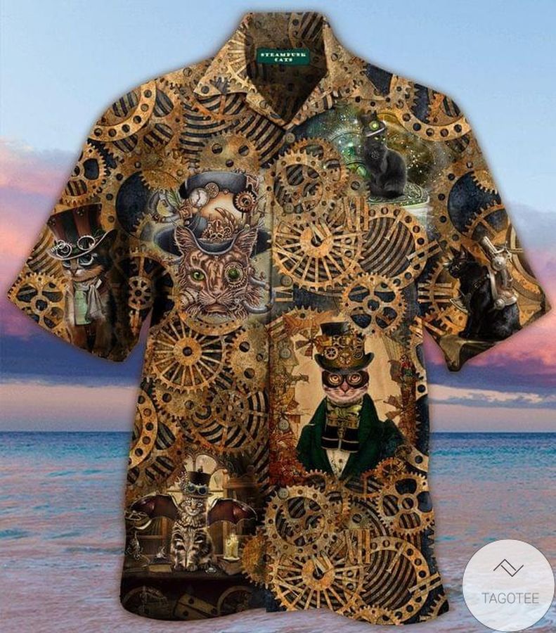 Steampunk Cat Unisex Hawaiian Shirt