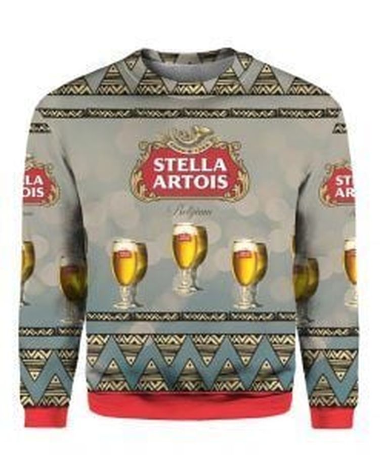 Stella Artois Beer Ugly Christmas Sweater, All Over Print Sweatshirt, Ugly Sweater, Christmas Sweaters, Hoodie, Sweater