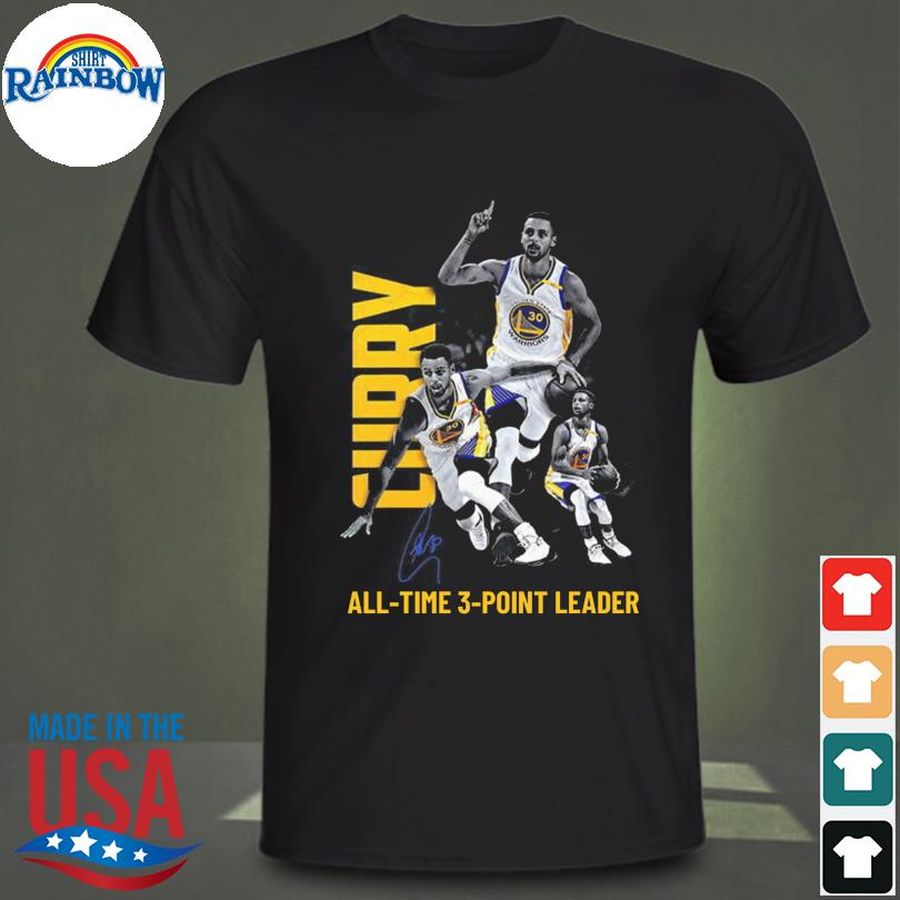 Stephen curry all time 3 point leader signatures shirt
