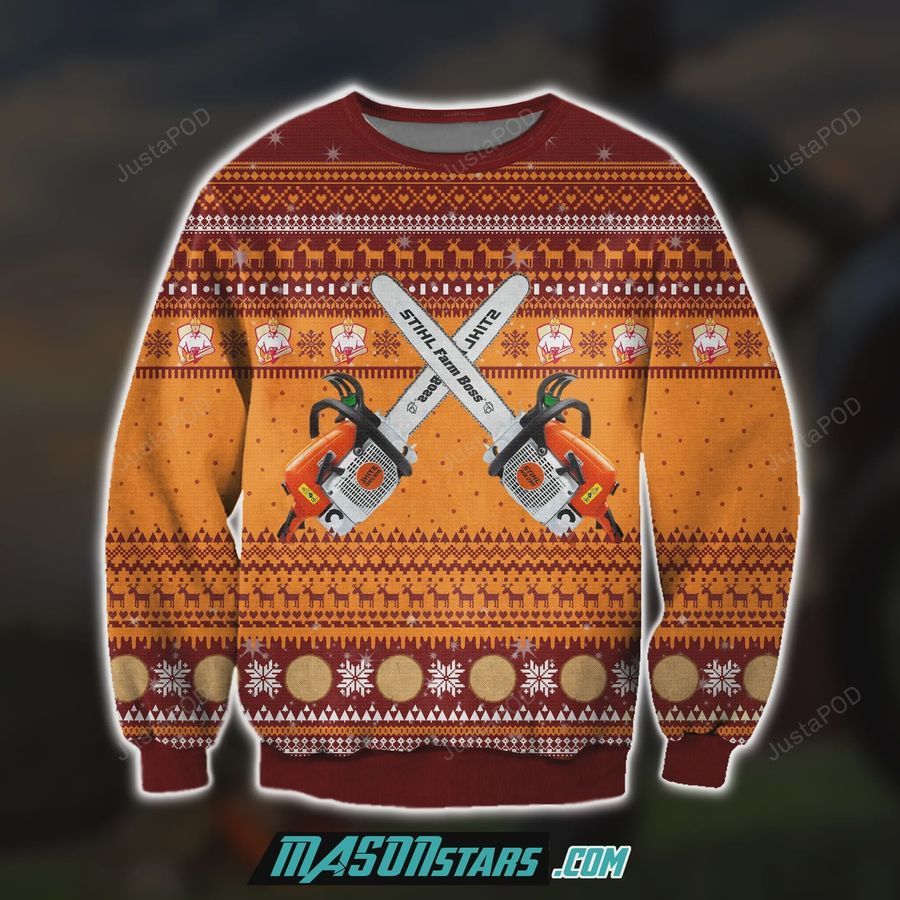 STIHL CHAINSAWS 3D ALL OVER PRINT UGLY CHRISTMAS SWEATER Ugly