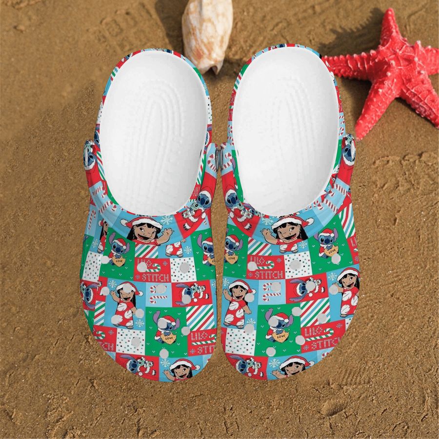 Stitch Lilo Christmas Hat Xmas Gift Comfortable For Man And Women Classic Water Rubber Crocs Crocband Clogs Comfy Footwear