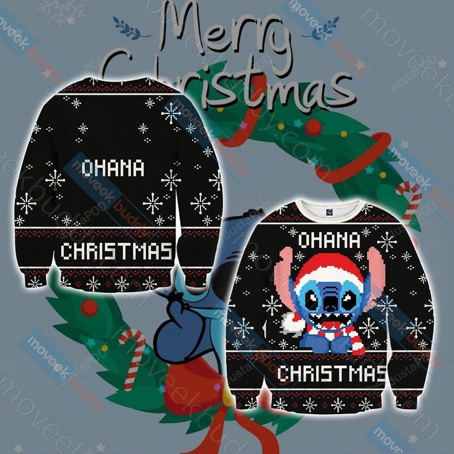 Stitch Ohana Christmas Ugly Christmas Sweater All Over Print Sweatshirt