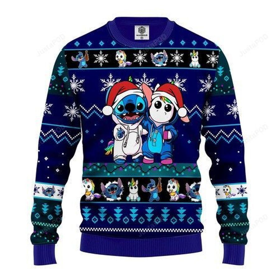 Stitch Unicorn Ugly Christmas Sweater All Over Print Sweatshirt Ugly
