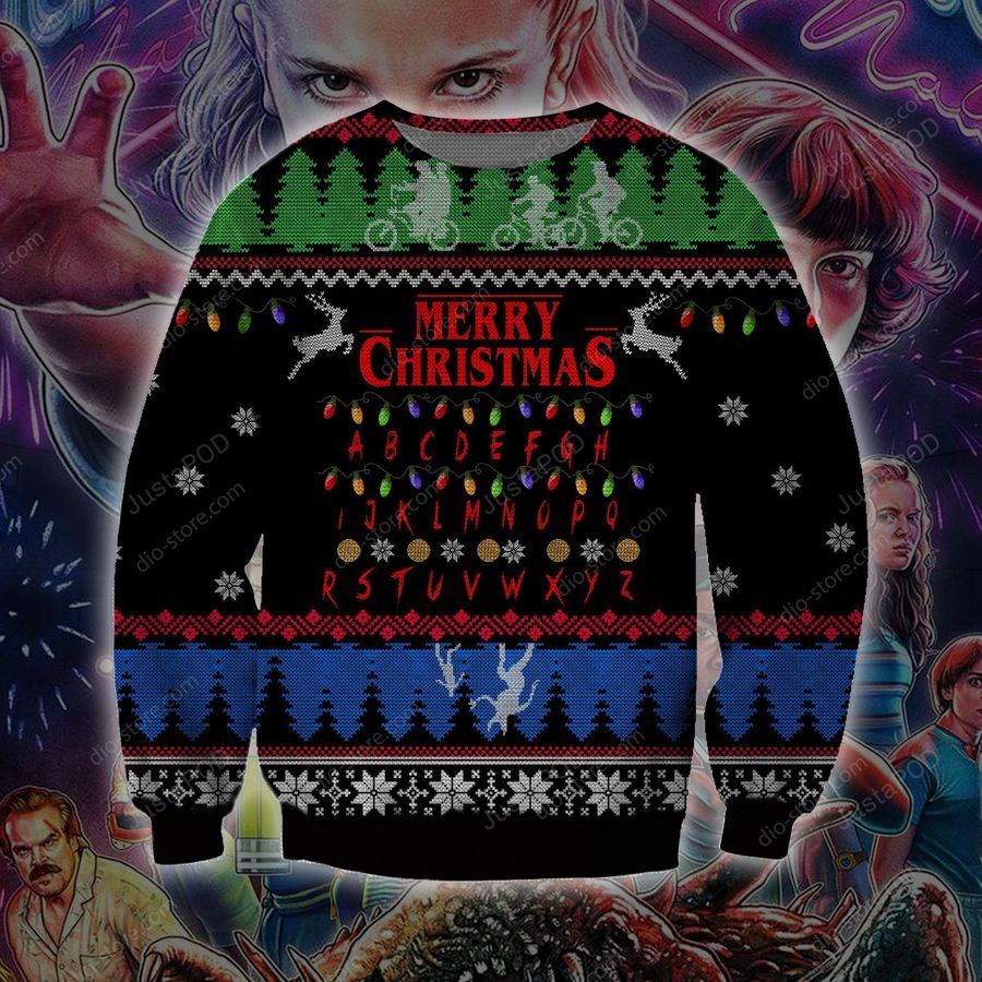 Stranger Things Knitting Pattern 3d Print Ugly Christmas Sweater Ugly