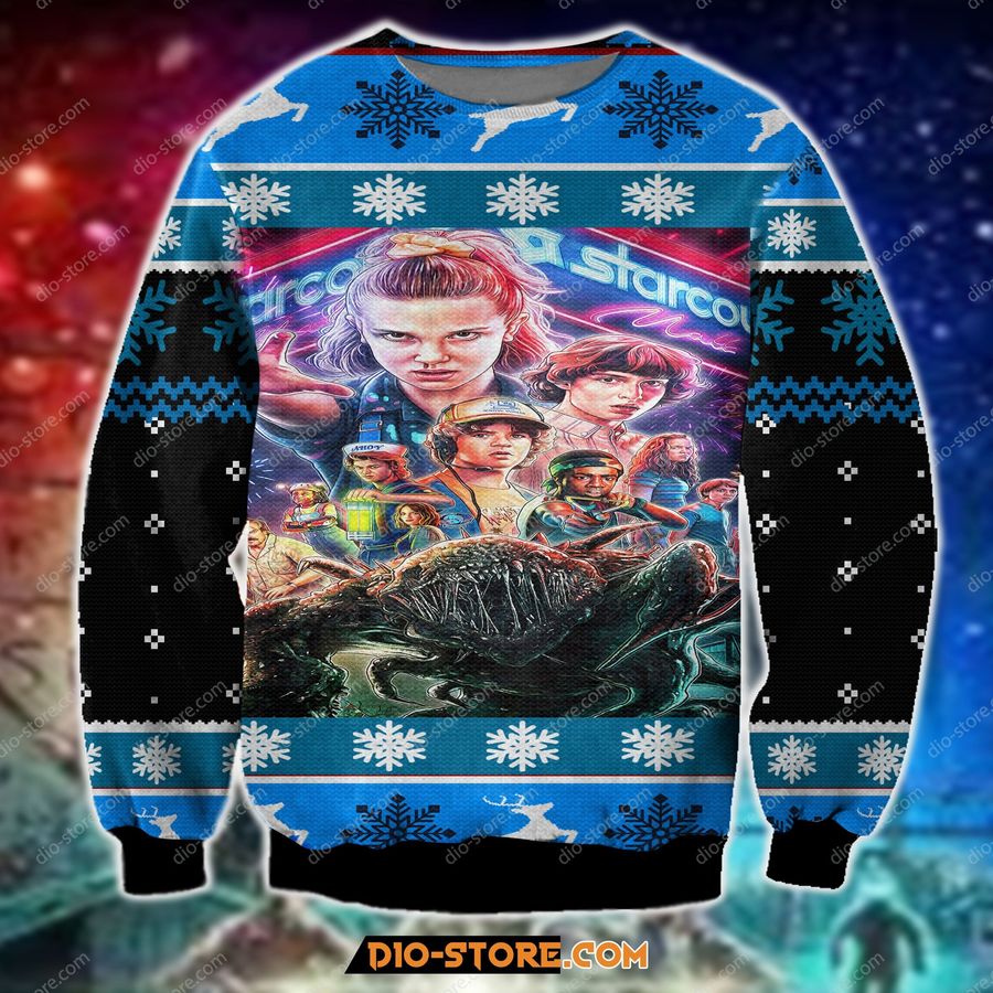 Stranger Things Knitting Pattern For Unisex Ugly Christmas Sweater, All Over Print Sweatshirt, Ugly Sweater, Christmas Sweaters, Hoodie, Sweater