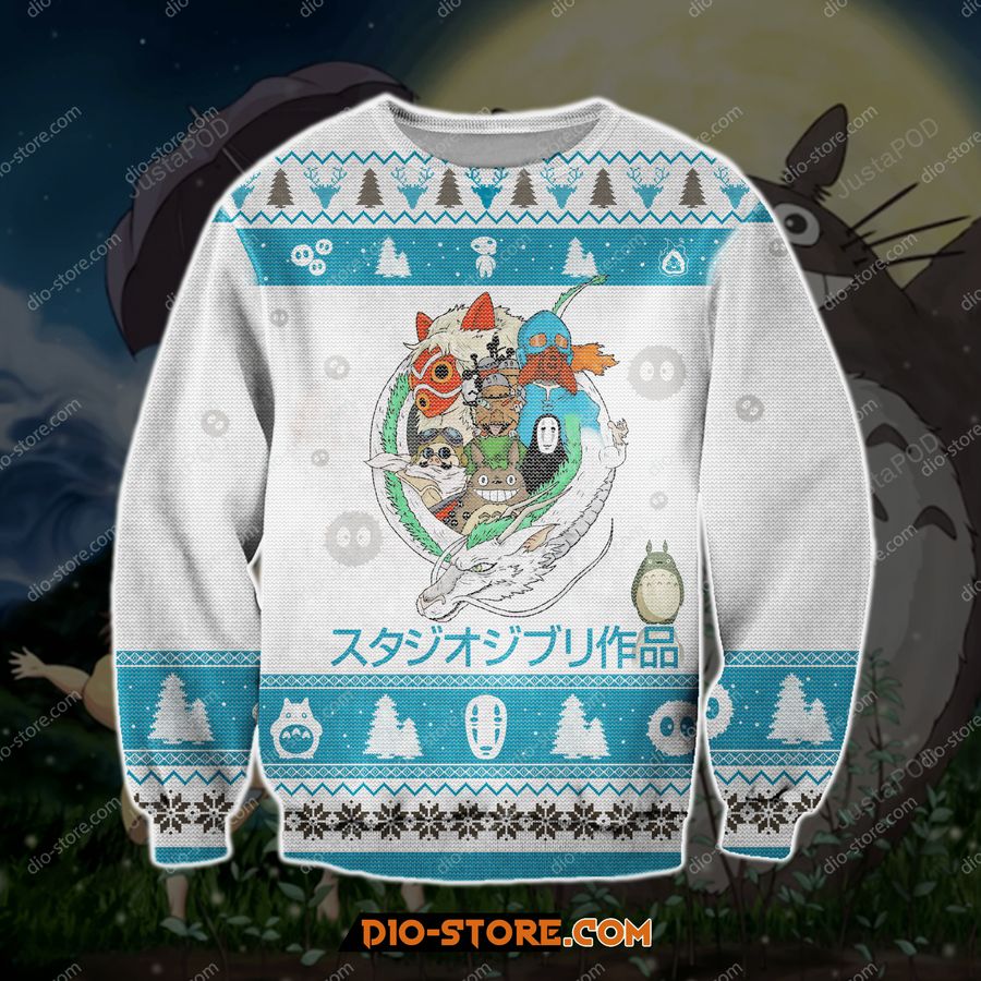 Studio Ghibli Ugly Christmas Sweater All Over Print Sweatshirt Ugly