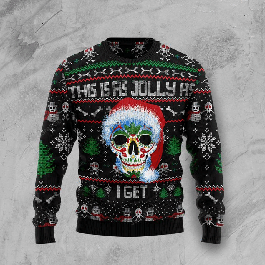 Sugar Skull Christmas Ugly Sweater Ugly Sweater Christmas Sweaters Hoodie.png