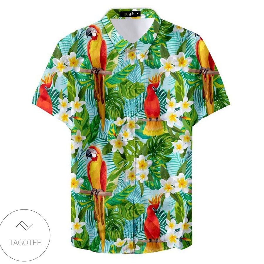 Summer Tropical Colorful Parrot Hawaiian Shirt