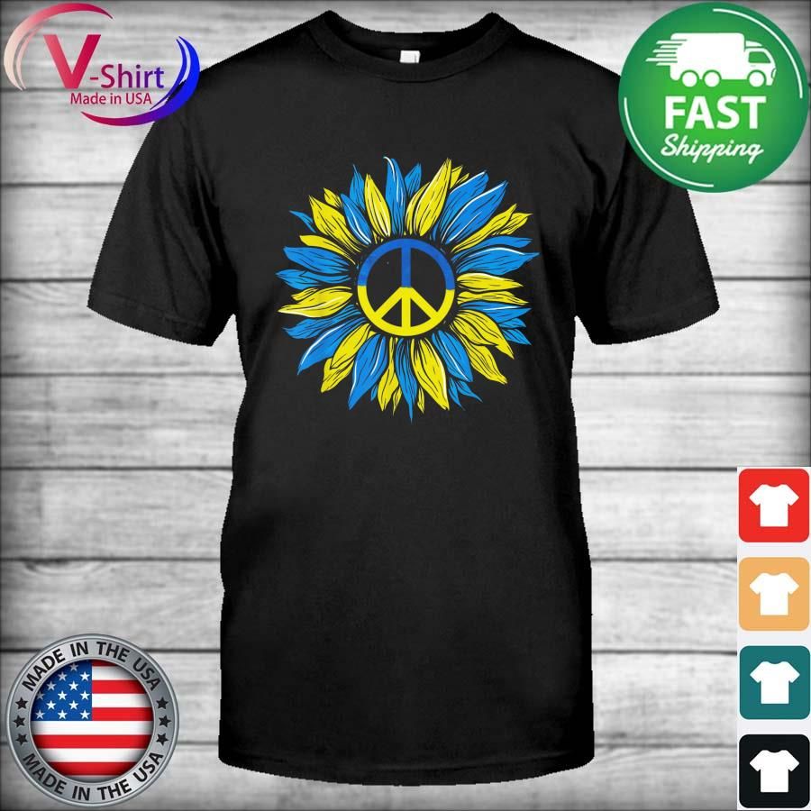 Sunflower Ukrainian Flag I Stand With Ukraine Peace T-Shirt