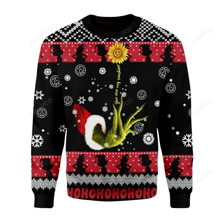 Sunflower You Are My Sunshine Ugly Christmas Sweater All Over