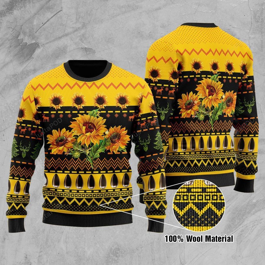 Sunflowers Ugly Christmas Sweater All Over Print Sweatshirt Ugly Sweater