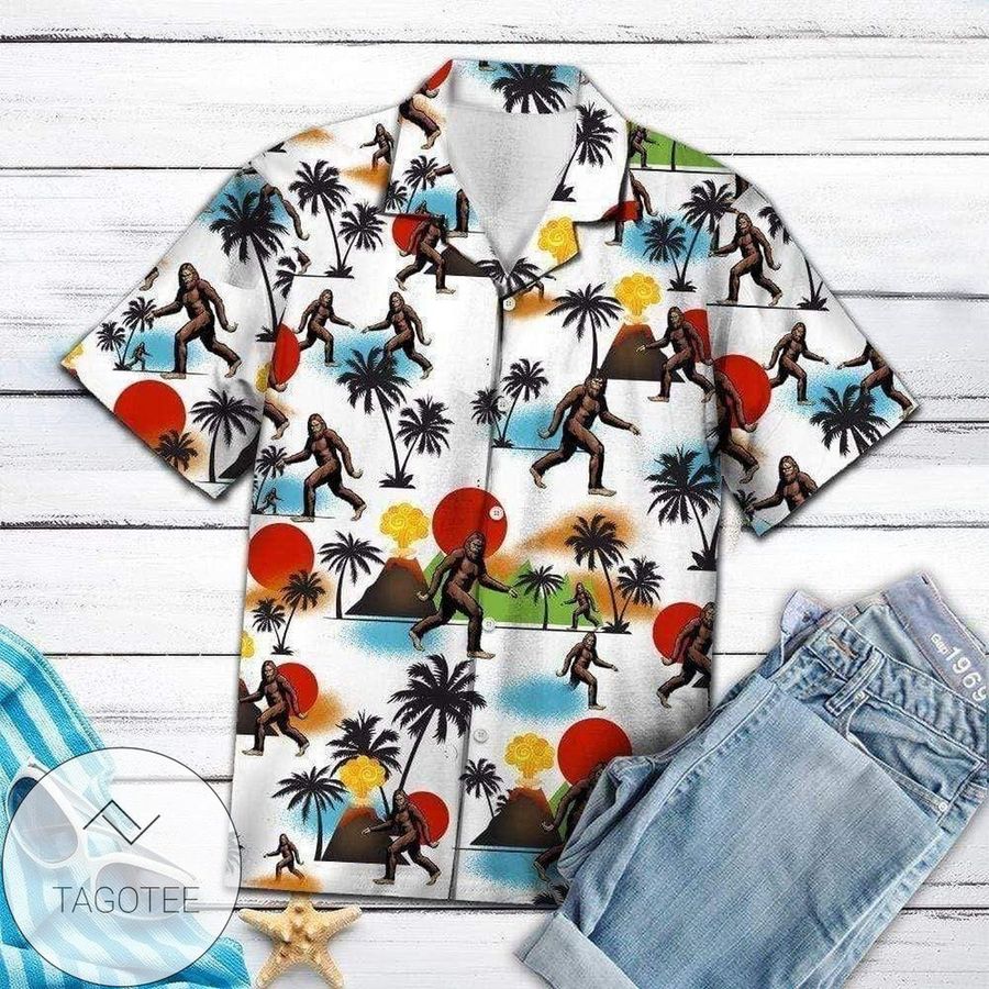 Sunny Bigfoot Summer Vibe Tropical Hawaiian Aloha Shirts