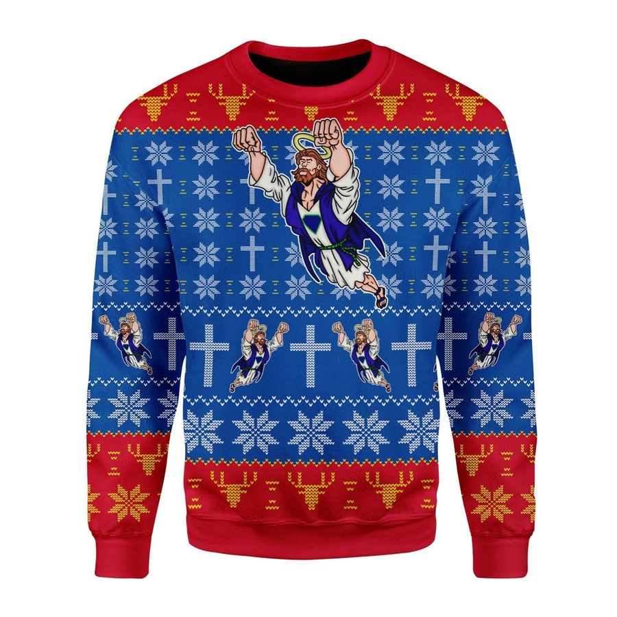 Super Jesus Ugly Christmas Sweater - 96