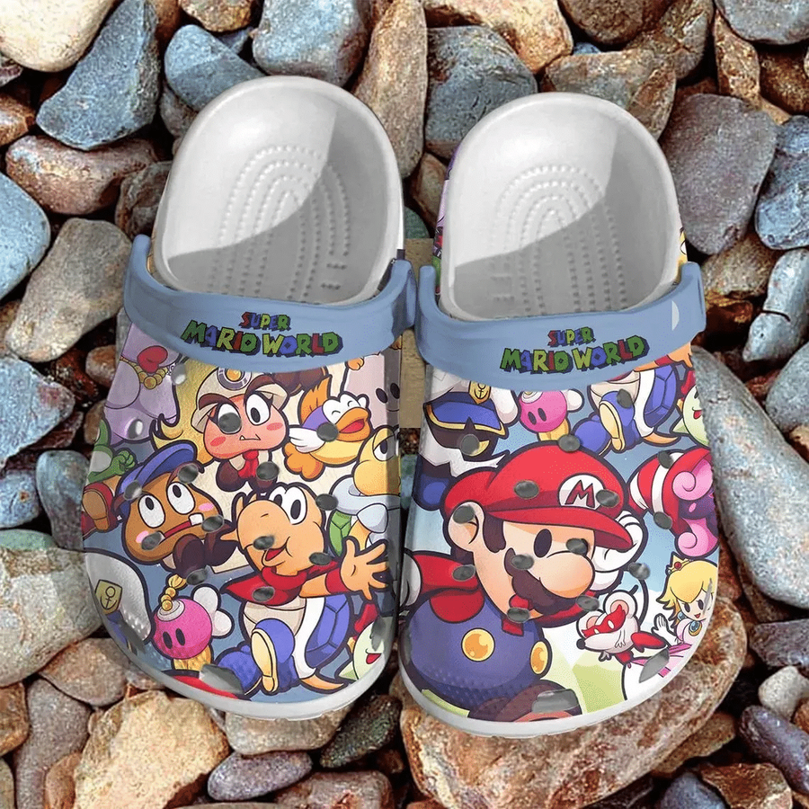 Super Mario Bros Gift For Lover Rubber Crocs Crocband Clogs, Comfy Footwear.png