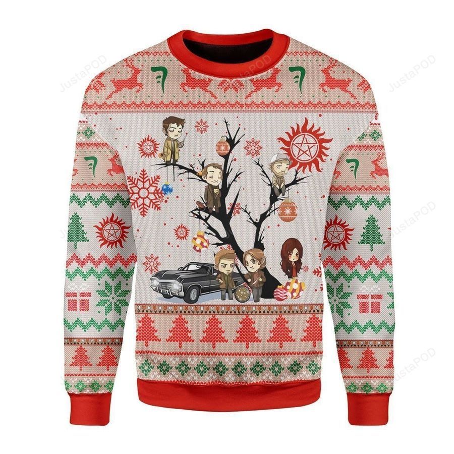 Supernatural Ugly Christmas Sweater All Over Print Sweatshirt Ugly Sweater