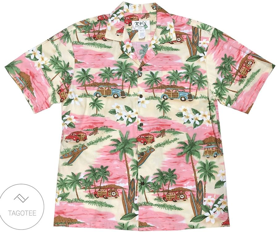 Surfboard Beach Patrol Pink Hawaiian Shirt