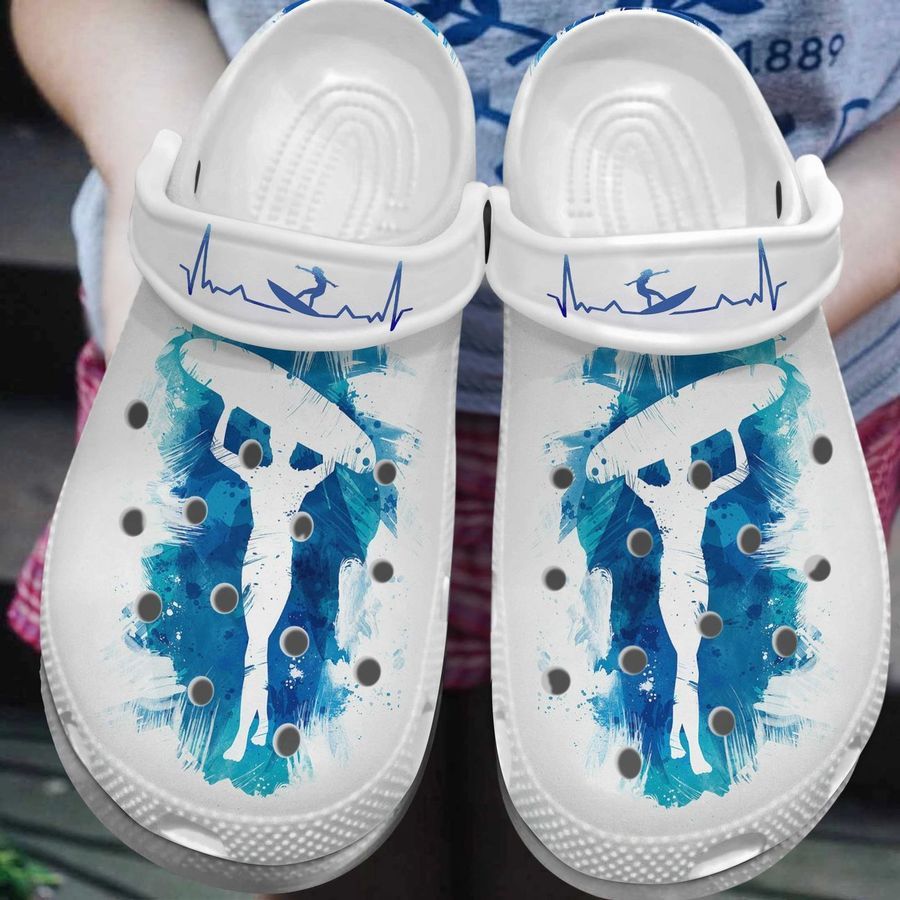 Surfing Personalize Clog Custom Crocs Fashionstyle Comfortable For Women Men Kid Print 3D Surfing Watercolor
