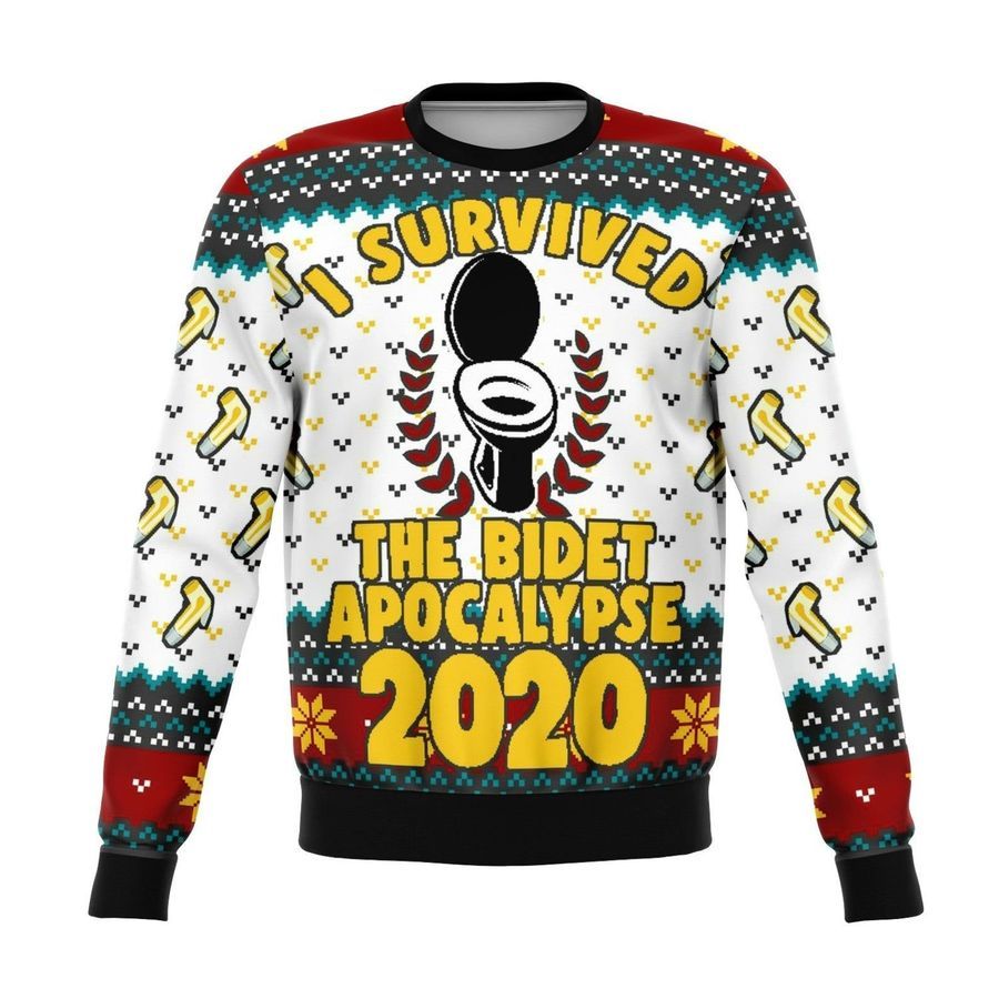Survived Bidet Apocalypse 2020 Ugly Christmas Sweater Ugly Sweater Christmas