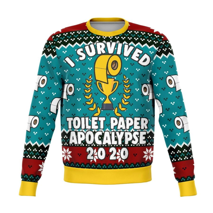 Survived Toilet Paper Apocalypse 2020 Ugly Christmas Sweater, Ugly Sweater, Christmas Sweaters, Hoodie, Sweater
