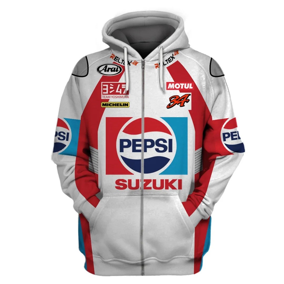Suzuki Pepsi Logo Hoodie 3D, Suzuki Team, Motorsport Team All Print 3D Shirt