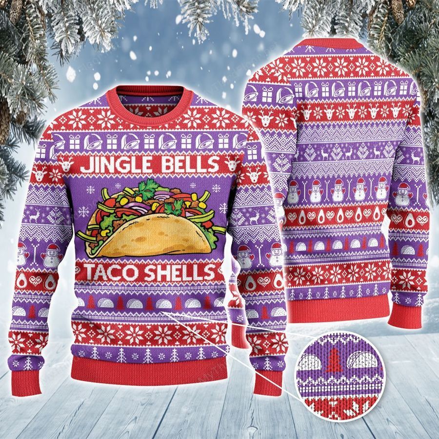 Tacos Lovers Gift Jingle Bells Taco Shells Christmas Ugly Sweater