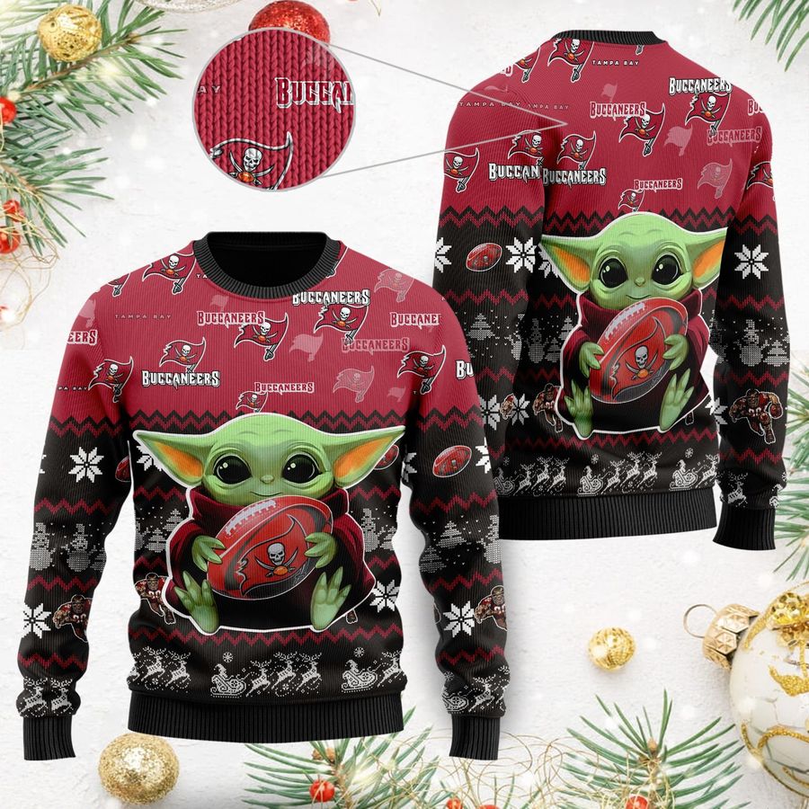 Tampa Bay Buccaneers Baby Yoda Shirt For American Football Fans Ugly Christmas Sweater, Ugly Sweater, Christmas Sweaters, Hoodie, Sweatshirt, Sweater