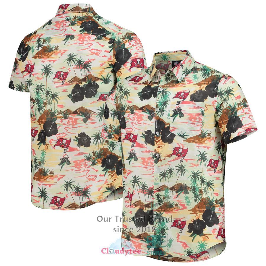 Tampa Bay Buccaneers FOCO Paradise Floral Cream Hawaiian Shirt – LIMITED EDITION