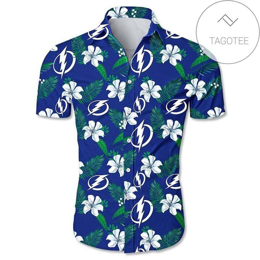 Tampa Bay Lightning Authentic Hawaiian Shirt 2022 Floral Button Up Slim Fit Body