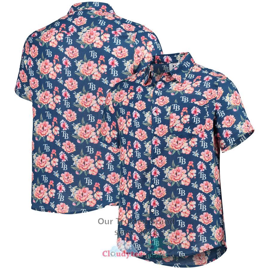 Tampa Bay Rays FOCO Floral Linen Navy Hawaiian Shirt – LIMITED EDITION