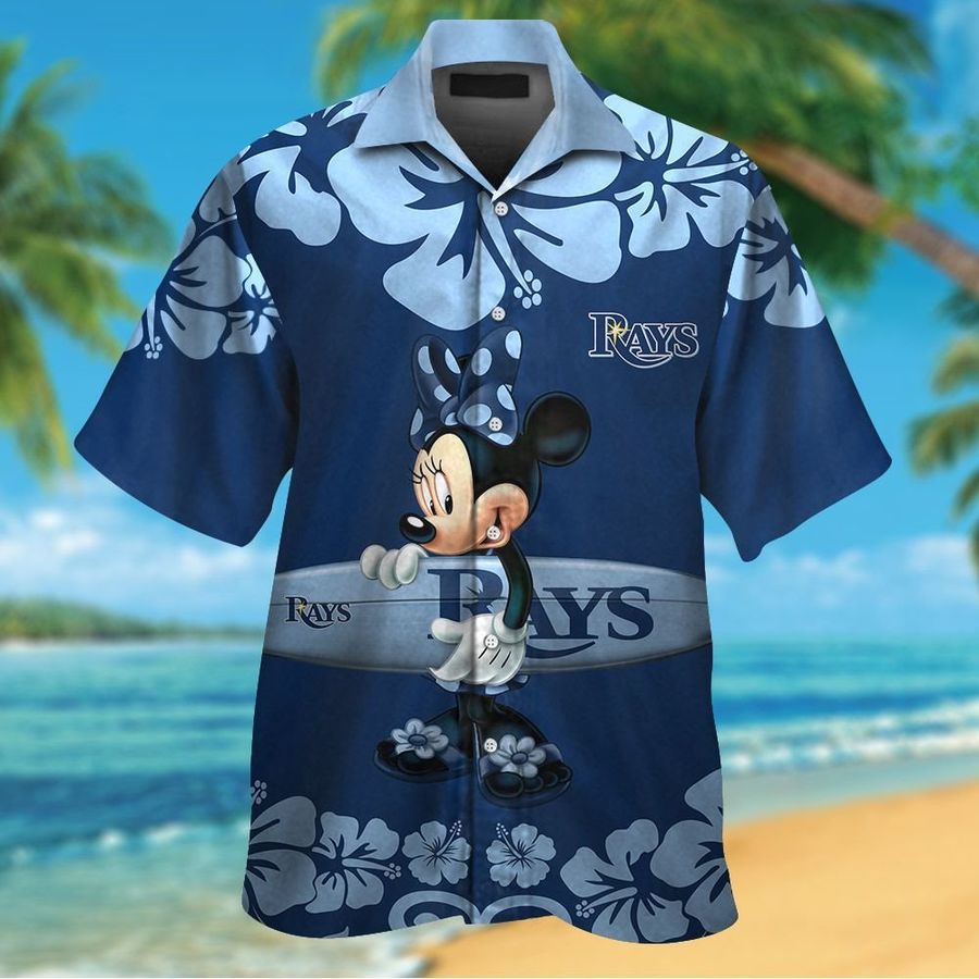 Tampa Bay Rays Minnie Mouse Short Sleeve Button Up Tropical Aloha Hawaiian Shirts For Men Women