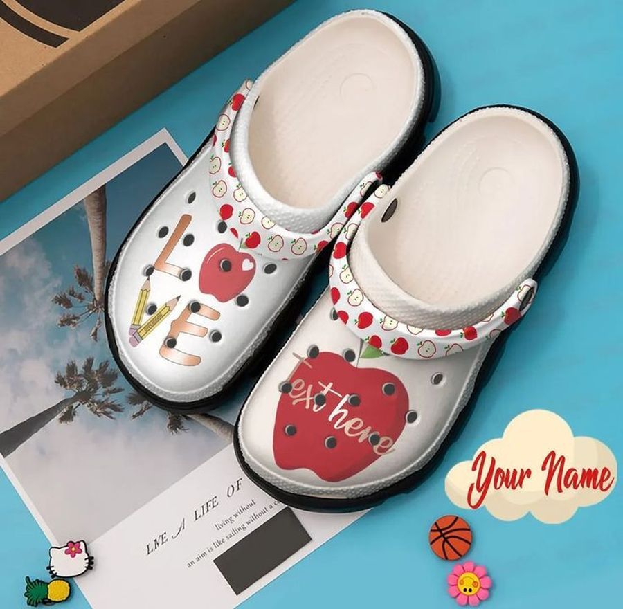 Teacher Love Personalized Name Crocs Crocband Clog Shoes For Men Women