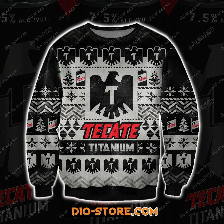 Tecate Titanium Beer Ugly Christmas Sweater, All Over Print Sweatshirt, Ugly Sweater, Christmas Sweaters, Hoodie, Sweater
