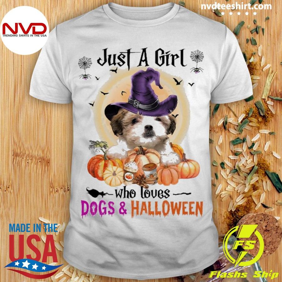Teddy Bear Dog Just A Girl Who Loves Dogs And Halloween Shirt