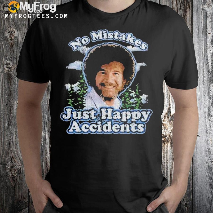 Teelocity bob ross no mistakes just happy accidents retro graphic shirt