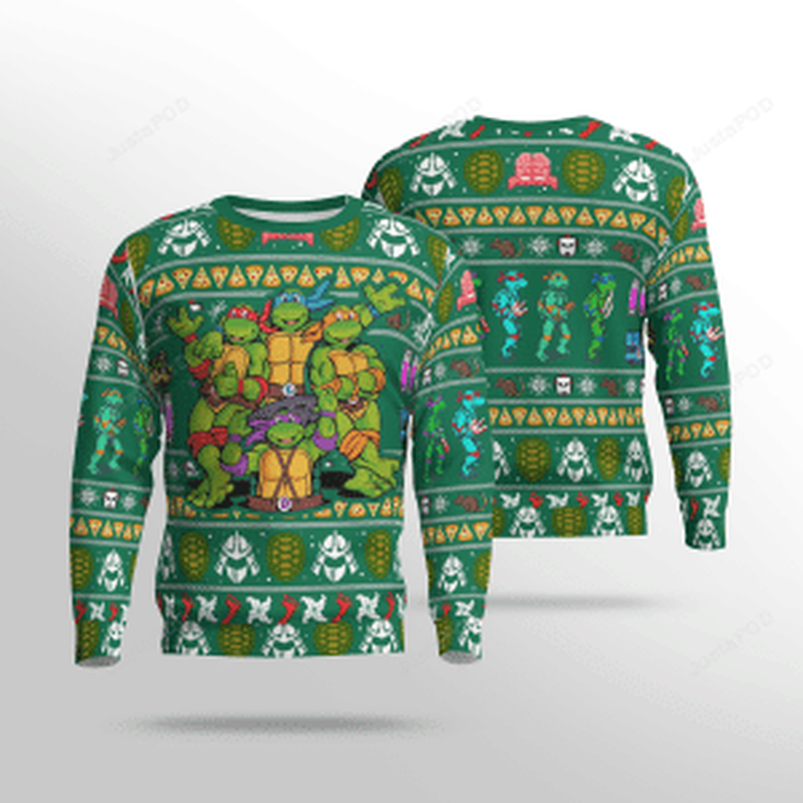 Teenage Mutant Ninja Turtles Green Ugly Sweater Ugly Sweater Christmas.png