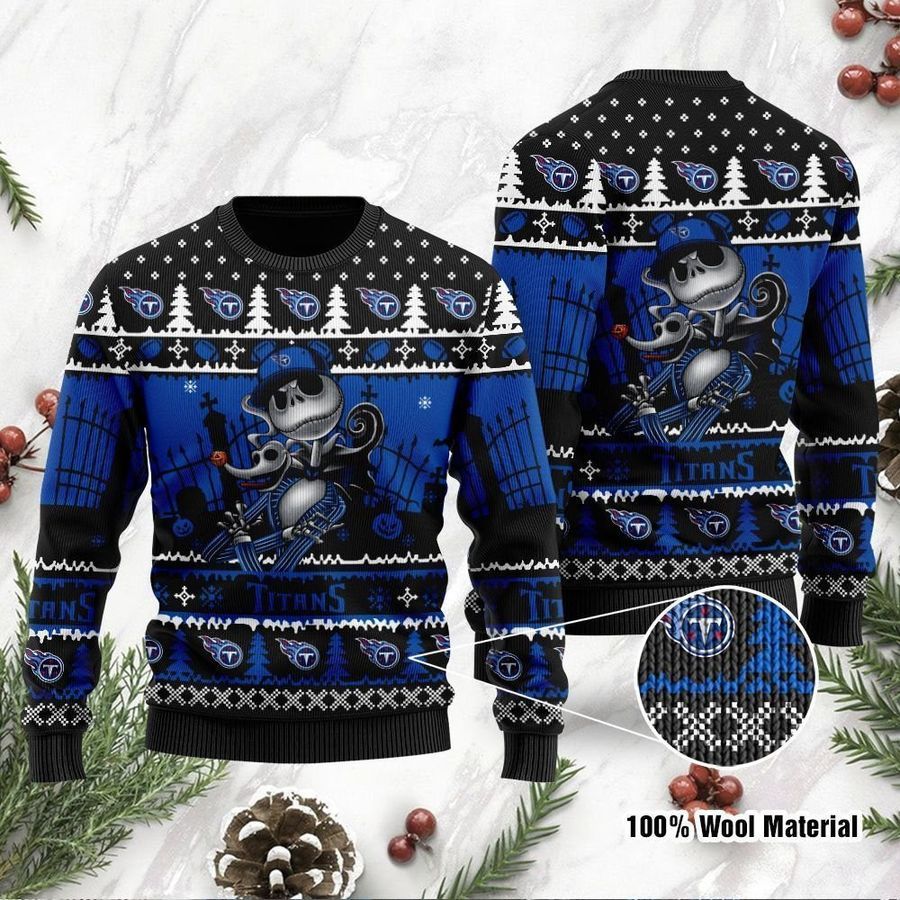 Tennessee Titans Jack Skellington Halloween Ugly Christmas Sweater Ugly Sweater