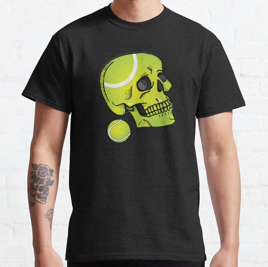 Tennis ball spooky skull player Classic T-Shirt