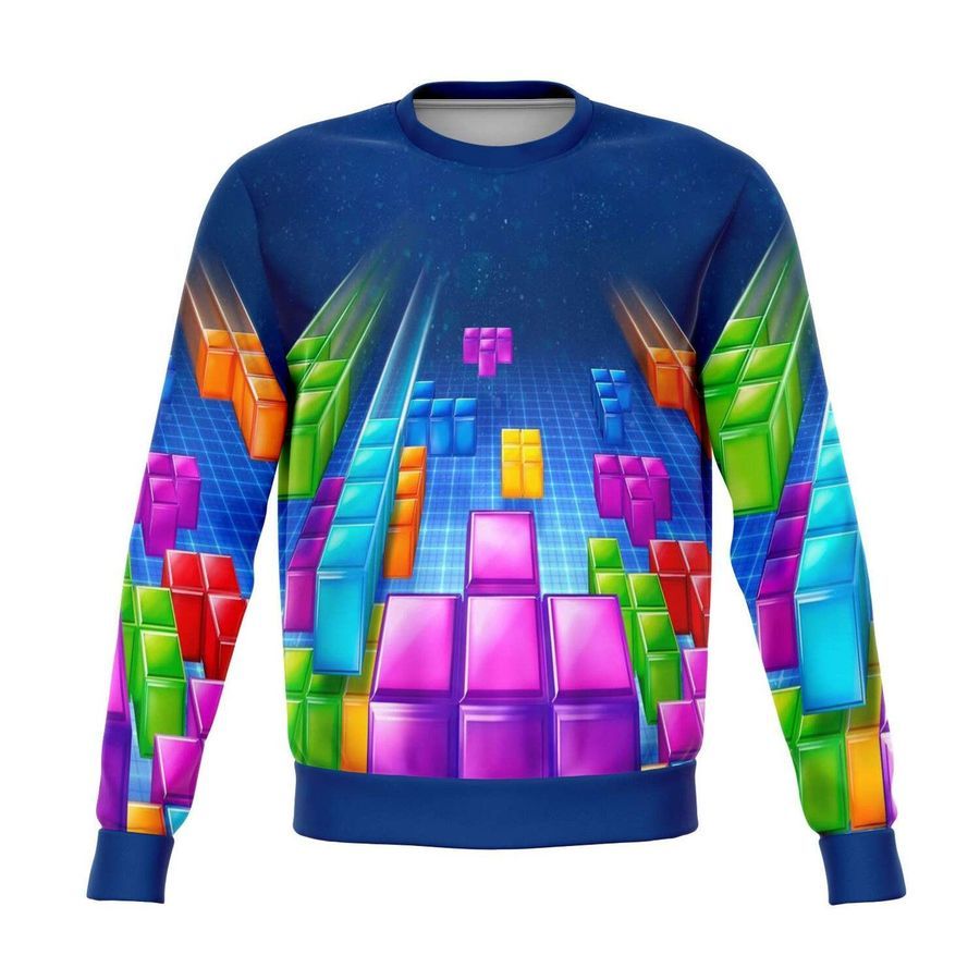 Tetris Ugly Christmas Sweater All Over Print Sweatshirt Ugly Sweater